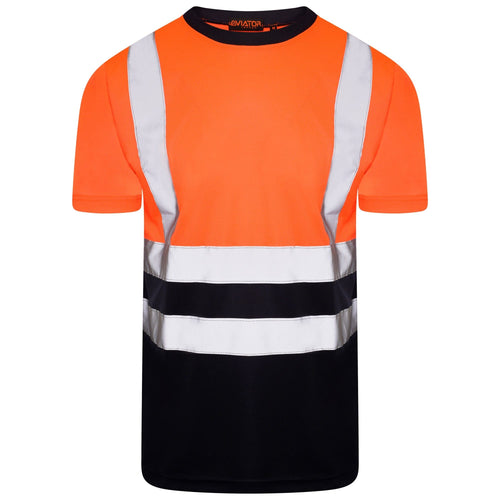 Aviator London S / ORANGE/NAVY ISO 20471 Class 2 T-Shirt Orange/Navy