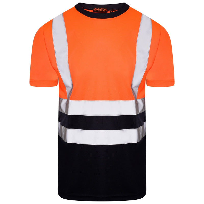 Aviator London S / ORANGE/NAVY ISO 20471 Class 2 T-Shirt Orange/Navy