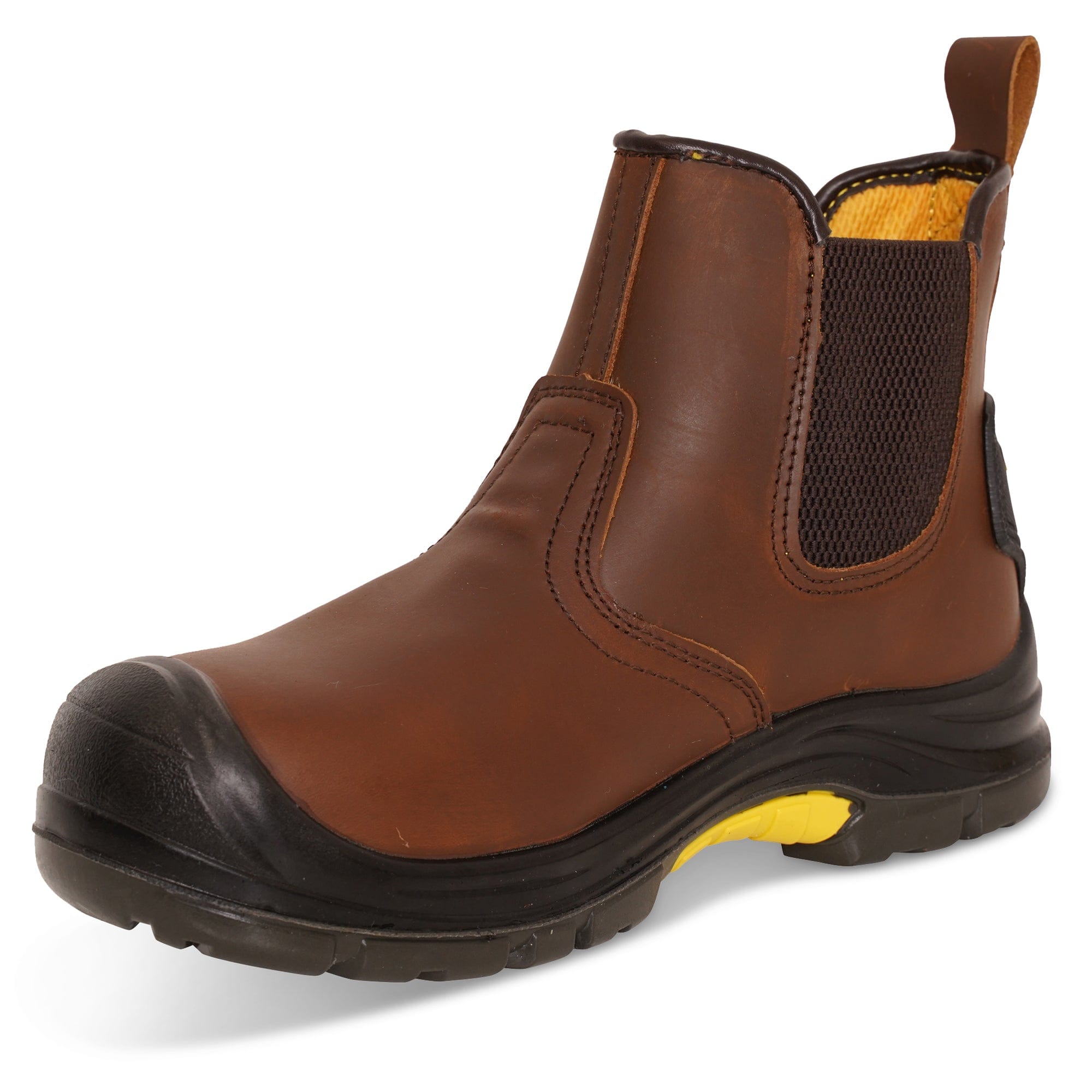 Work Boots Men's Steel Toe Cap Brown