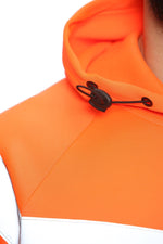 Aviator Work Wear High Vis EN ISO 20471 Class 3 - Orange/Navy 4 Pockets Zipper Hoodie