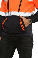 Load image into Gallery viewer, Aviator Work Wear High Vis EN ISO 20471 Class 3 - Orange/Navy 6 Pockets Pullover Hoodie
