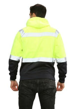 Load image into Gallery viewer, Aviator Work Wear High Vis EN ISO 20471 Class 3 - Yellow/Navy 4 Pockets Zipper Hoodie
