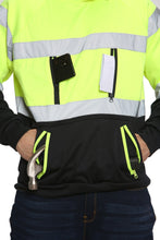 Load image into Gallery viewer, Aviator Work Wear High Vis EN ISO 20471 Class 3 - Yellow/Navy 6 Pockets Pullover Hoodie
