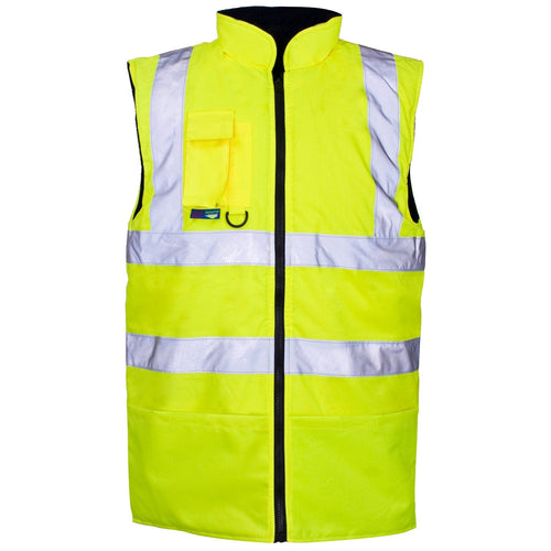 Reversible Hi vis Bodywarmer Yellow - Aviator London